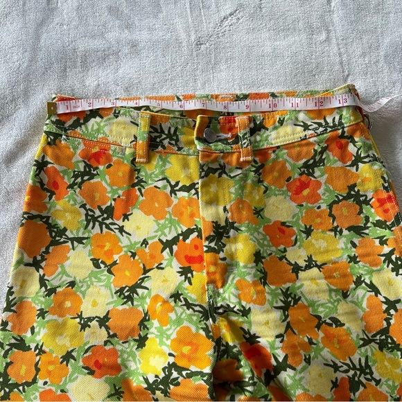 Simon Miller Winter Blossom Orange Yellow Floral Print WO12 Jeans - Picture 12 of 15